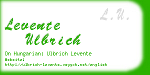 levente ulbrich business card